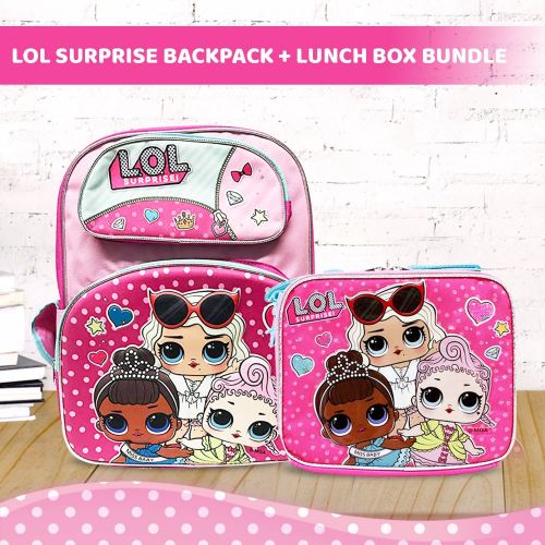  L.O.L. Surprise! LOL Surprise 16 Deluxe 3D Backpack & Matching Insulated Lunch Box Bundle