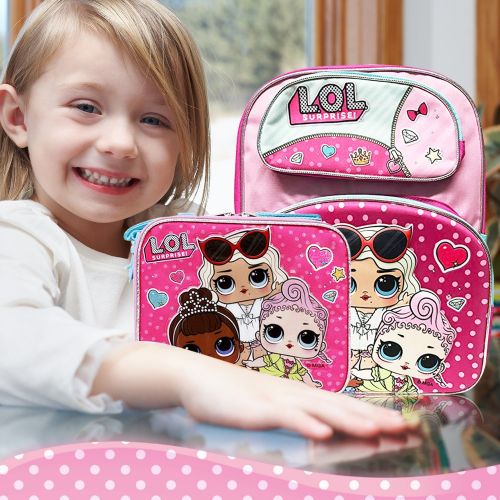  L.O.L. Surprise! LOL Surprise 16 Deluxe 3D Backpack & Matching Insulated Lunch Box Bundle