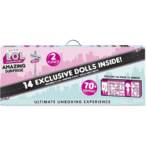  L.O.L. Surprise! Amazing Surprise with 14 Dolls, 70+ Surprises & 2 Playset, Multicolor