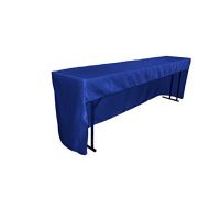 LA Linen Open Back Fitted Bridal Satin Classroom and Meeting Room Tablecloth, 72 x 18 x 30, Royal Blue