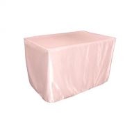 LA Linen Fitted Bridal Satin Tablecloth 48 by 24 by 30-Inch, Pink Light