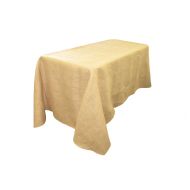 LA Linen Natural Burlap Rectangle Tablecloth, 90 by 132-Inch
