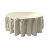 LA Linen Bridal Satin Round Tablecloth, 120-Inch, Ivory