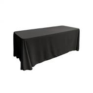 LA Linen Polyester Poplin Rectangular Tablecloth, 90 x 156, Black