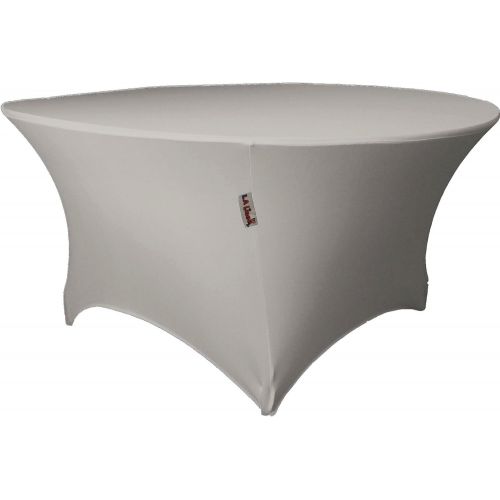  LA Linen Round Spandex Tablecloth 72 x 30 High, Gray Light