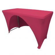 LA Linen Open Back Spandex Tablecloth for a 4-Foot Rectangular Table, 48 by 30 by 30-Inch, Fuchsia