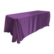 LA Linen Bridal Satin Rectangular Tablecloth, 90 by 156-Inch, Purple