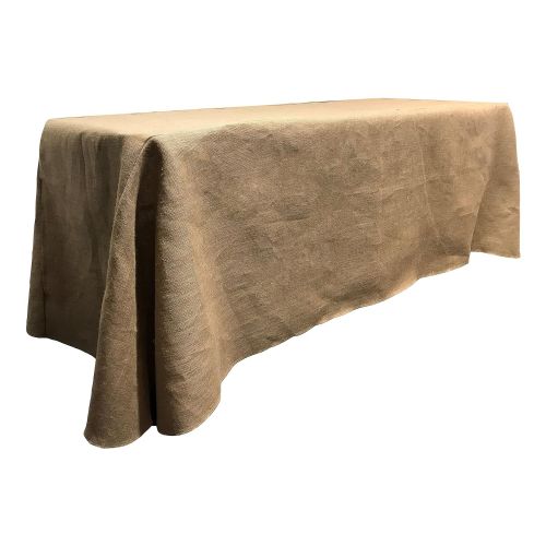  LA Linen Natural Burlap Rectangle Tablecloth, 90 by 156-Inch