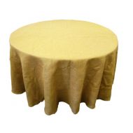 LA Linen Natural Burlap Tablecloth, Round, 108-Inch