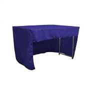 LA Linen Open Back Polyester Poplin Fitted Tablecloth 48 L x 24 W x 30 H, Royal Blue