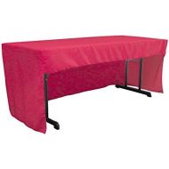 LA Linen Open Back Polyester Poplin Fitted Tablecloth 72 L W x 30 H, Fuchsia