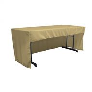 LA Linen Open Back Polyester Poplin Fitted Tablecloth 72 L W x 30 H, Taupe
