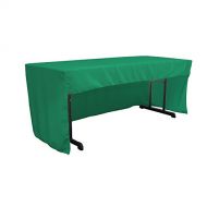 LA Linen Open Back Polyester Poplin Fitted Tablecloth 72 L W x 30 H, Jade