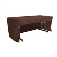LA Linen Open Back Polyester Poplin Fitted Tablecloth 72 L W x 30 H, Brown