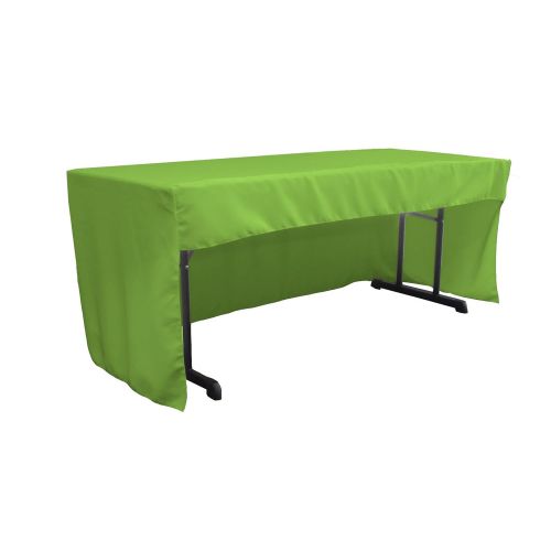  LA Linen Open Back Polyester Poplin Fitted Tablecloth 72 L W x 30 H, Lime