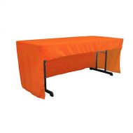 LA Linen Open Back Polyester Poplin Fitted Tablecloth 72 L W x 30 H, Orange
