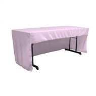 LA Linen Open Back Polyester Poplin Fitted Tablecloth 72 L W x 30 H, Lilac