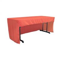 LA Linen Open Back Polyester Poplin Fitted Tablecloth 72 L W x 30 H, Coral