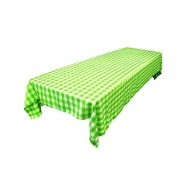 LA Linen Polyester Gingham Checkered Rectangular Tablecloth, 60 x 144, White/Lime