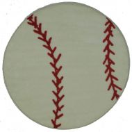 LA Rug Baseball 39-Inch Nylon Round Rug