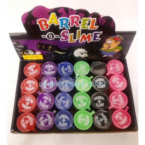  LA WHOLESALE STORE Barrel-O-Slime - 48 Pieces in Display Box - Assorted Colors of, 48 PIECES - You will receive 48 of these 2 cans of Barrel Slime. By Barrel Slime + FREE Temporary Body Tattoo!