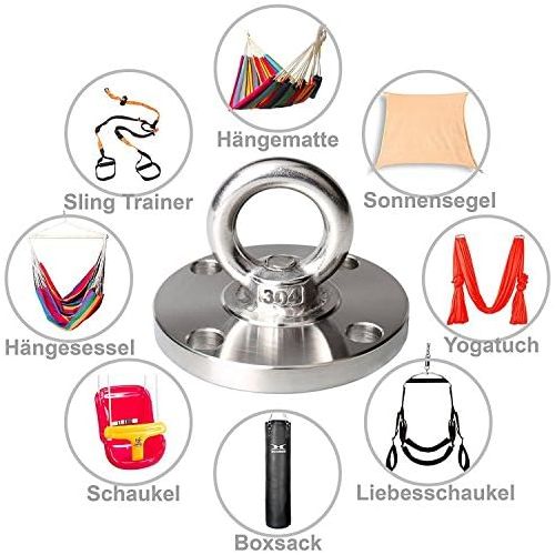  LABABE Premium Edelstahl Deckenhalterung - Outdoor Indoor Hangematte Haken - fuer Sling-Trainer, Sonnensegel/Wand,Befestigung- Liebesschaukel Hangesessel Hangematte Boxsack Sling Tr