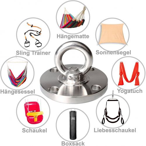  LABABE Premium Edelstahl Deckenhalterung - Outdoor Indoor Hangematte Haken - fuer Sling-Trainer, Sonnensegel/Wand,Befestigung- Liebesschaukel Hangesessel Hangematte Boxsack Sling Tr