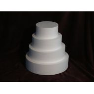 LACrafts Round 4 Tier Cake Dummy Set, 3 Inch, White