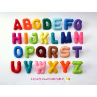LADYBUGonCHAMOMILE felt MAGNET ALPHABET - BASIC font, Rainbow alphabet , Felt Alphabet , Felt Letters , Colorful Letters , Educational Toy , stuffed felt