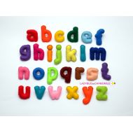 LADYBUGonCHAMOMILE LOWER CASE Felt Magnet ALPHABET - Felt Alphabet ,Felt Letters ,Colorful Letters ,Educational Toy , stuffed felt