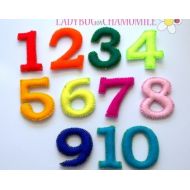 LADYBUGonCHAMOMILE Diplomatic Font FELT MAGNET NUMBERS, Magnet Numbers , Colorful Numbers