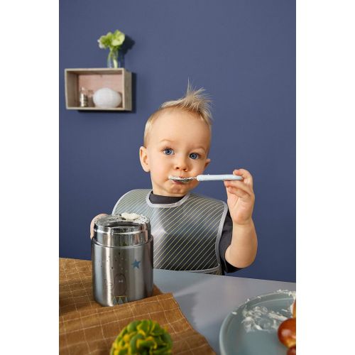  LAESSIG Baby Kinder Thermo Warmhaltebox Brei Snacks auslaufsicher Edelstahl/Food Jar More Magic Seal, Blau