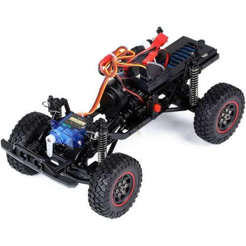  LAFEINA 2.4G 1:18 Scale Mini RC Rock Crawler Car, RTR Version Remote Control Off Road Pickup Truck (Red)