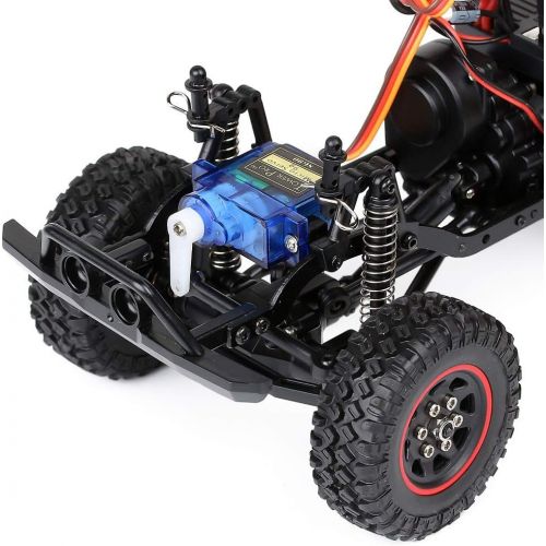  LAFEINA 2.4G 1:18 Scale Mini RC Rock Crawler Car, RTR Version Remote Control Off Road Pickup Truck (Red)