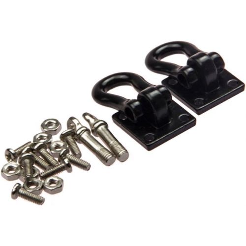  LAFEINA 2PCS 1/10 Trailer Towing Hooks Buckle Tow D Shackles for RC Car Truck Climbing Car (Black)