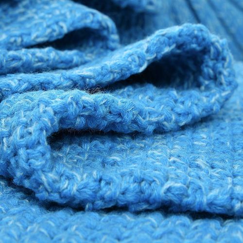  LAGHCAT Mermaid Tail Blanket Crochet Mermaid Blanket for Adult, Soft All Seasons Sleeping Blankets, Classic Pattern (71x35.5, Blue)