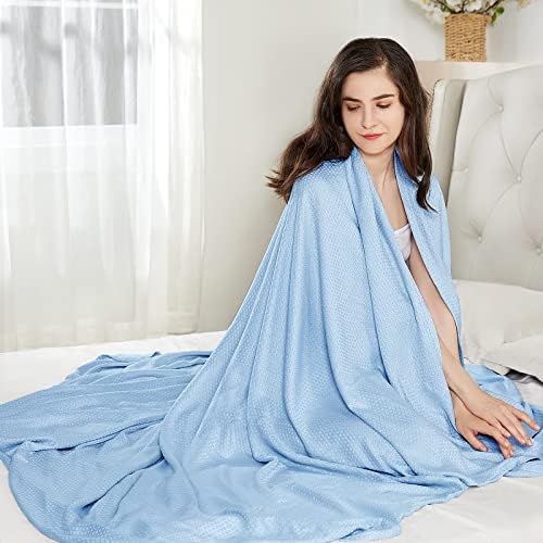  [아마존베스트]LAGHCAT Cooling Blanket, Summer Cooling Blanket for Hot Sleeper Night Sweat, Cold Cool Lightweight Bamboo Blanket for Couch Bed, Blanket Cozy Soft for All Season Use