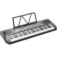 [아마존베스트]LAGRIMA LAG-740 61 Key Portable Electric Keyboard Piano with Built In Speakers, LED Screen, Microphone, Dual Power Supply, Music Sheet Stand for Beginner, Kid, Adult, Black