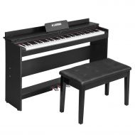 LAGRIMA LG-8830 Digital Piano, 88 Keys Electric Keyboard Piano for BeginnerAdults, Black Bundle wMusic Stand+Power Adapter+3-Pedal Board+Instruction Book, 2 HeadphoneMidiUSB Ja