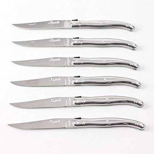  Jean Dubost Laguiole Steak Knives, Stainless Steel- Set of 6