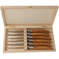 Jean Dubost Laguiole Knives with Olive Wood Handles, Set of 6