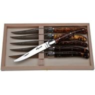 Jean Dubost Laguiole Knives with Acrylic Tortoise Handles, Set of 6