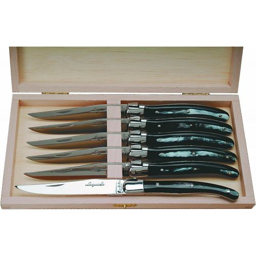  Jean Dubost Laguiole Knives with Real Horn Handles, Set of 6