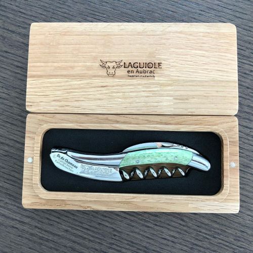  Laguiole en Aubrac Sommelier Waiters Corkscrew Camel Bone, Green