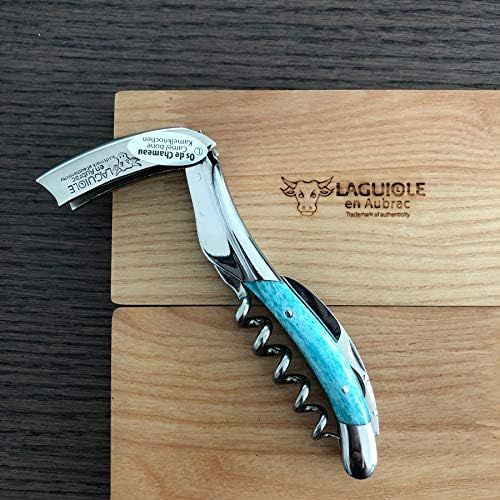  Laguiole en Aubrac Sommelier Waiters Corkscrew Camel Bone, Light Blue