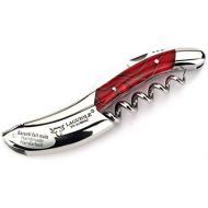 Laguiole en Aubrac corkscrew sommelier waiters knife 3 functions SOM99WRI acrylic handle Marsh Mallow red, stainless steel shiny