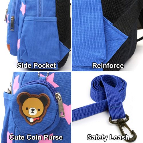  LAKEAUSY Infant Kid Backpack Toddler Boy Kindergarten Daycare Backpack Anti Lost Leash