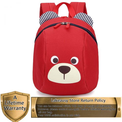  LAKEAUSY Children Kids Small Toddler Backpack With Leash Bear for Boy Girl Under 3 Years