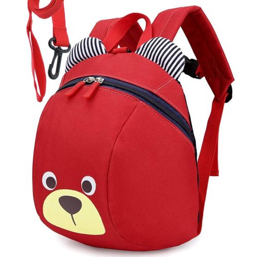  LAKEAUSY Children Kids Small Toddler Backpack With Leash Bear for Boy Girl Under 3 Years