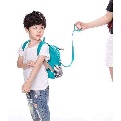  LAKEAUSY Kids Children Backpack Organizer with Leash Sling Rabbit for Boy Unisex(Blue)